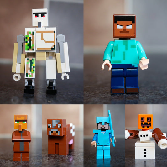 Pixelated Mine World Figures Six-Pack Bundle 5